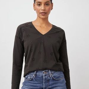 NWT Rails Sami Black Stars Burnout V Neck